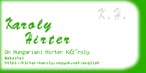 karoly hirter business card